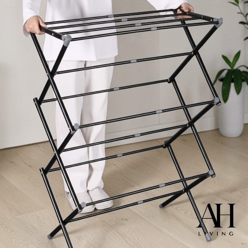 3-Tier Extendable Clothes Airer (Black)
