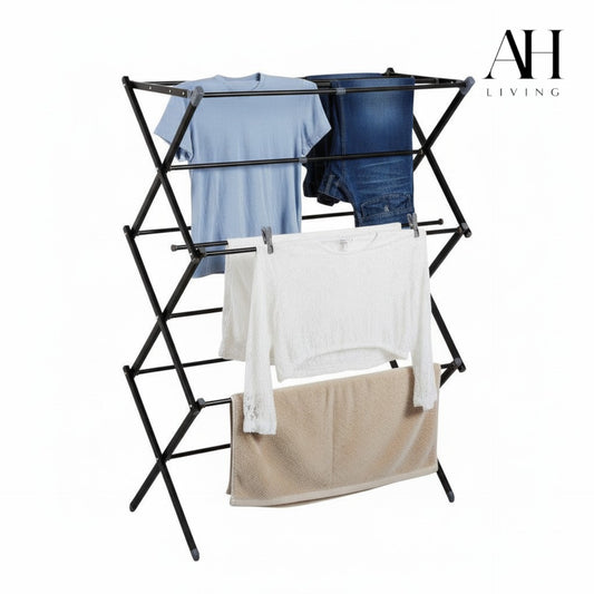 3-Tier Extendable Clothes Airer (Black)