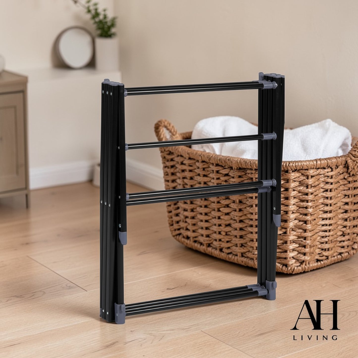 3-Tier Extendable Clothes Airer (Black)