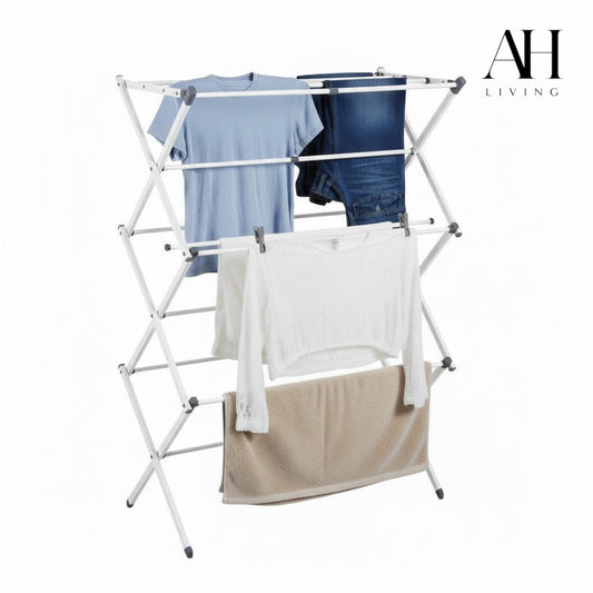3-Tier Extendable Clothes Airer (White)