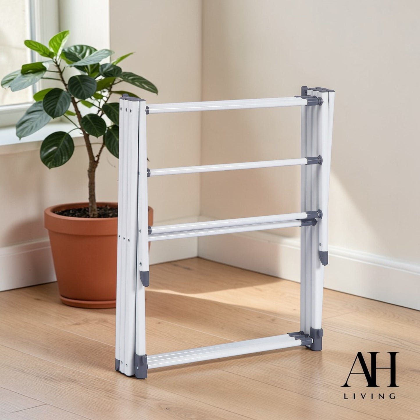 3-Tier Extendable Clothes Airer (White)